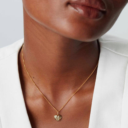 Ripple Heart Necklace Gold